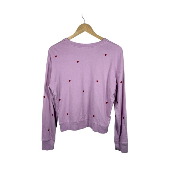 Rails Women’s Ramona Embroidered Hearts Crewneck in Pink/Red Size S - Picture 15 of 16